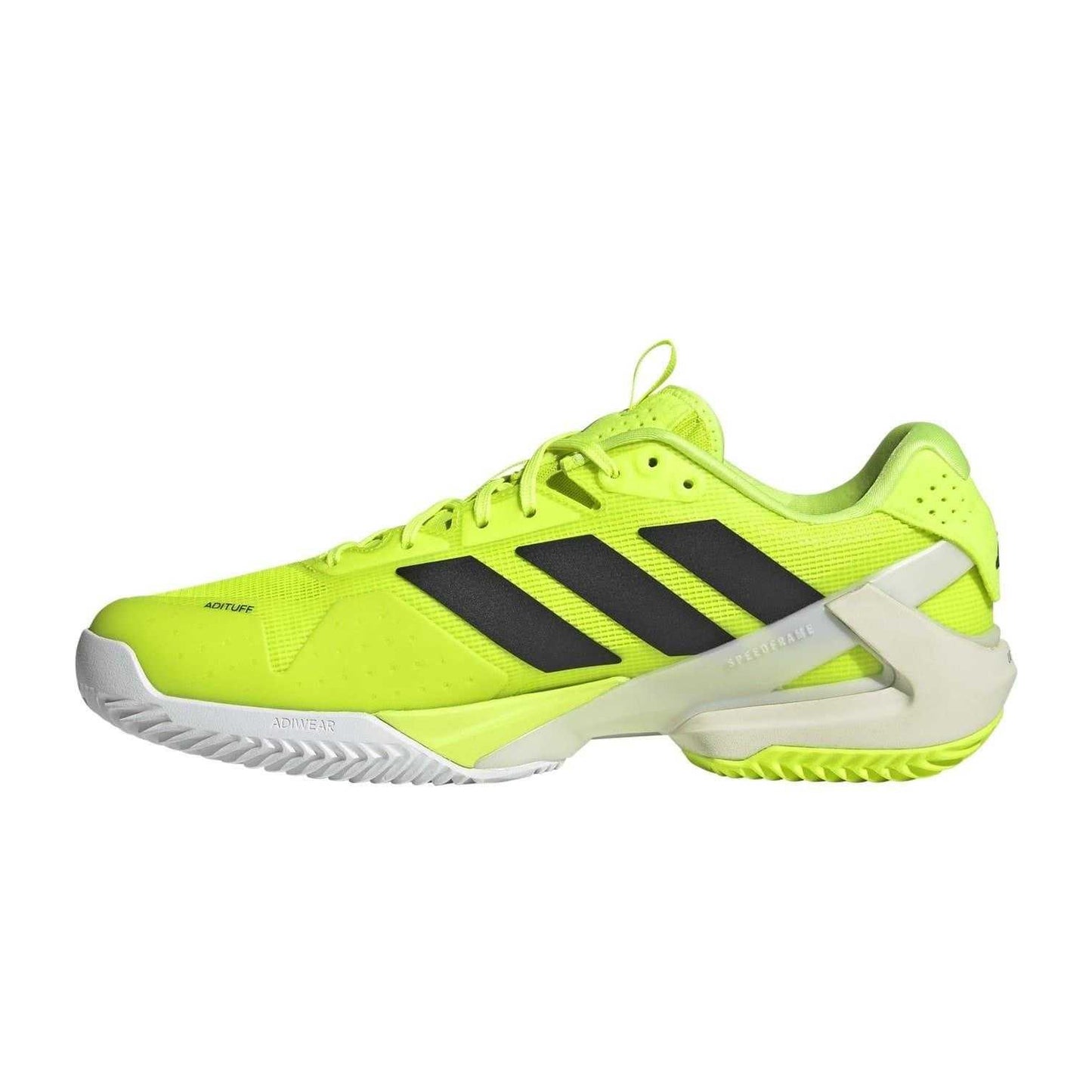 Lemon Yellow-Black-White - Side - Adidas Mens Adizero Ubersonic 5 Tennis Shoes
