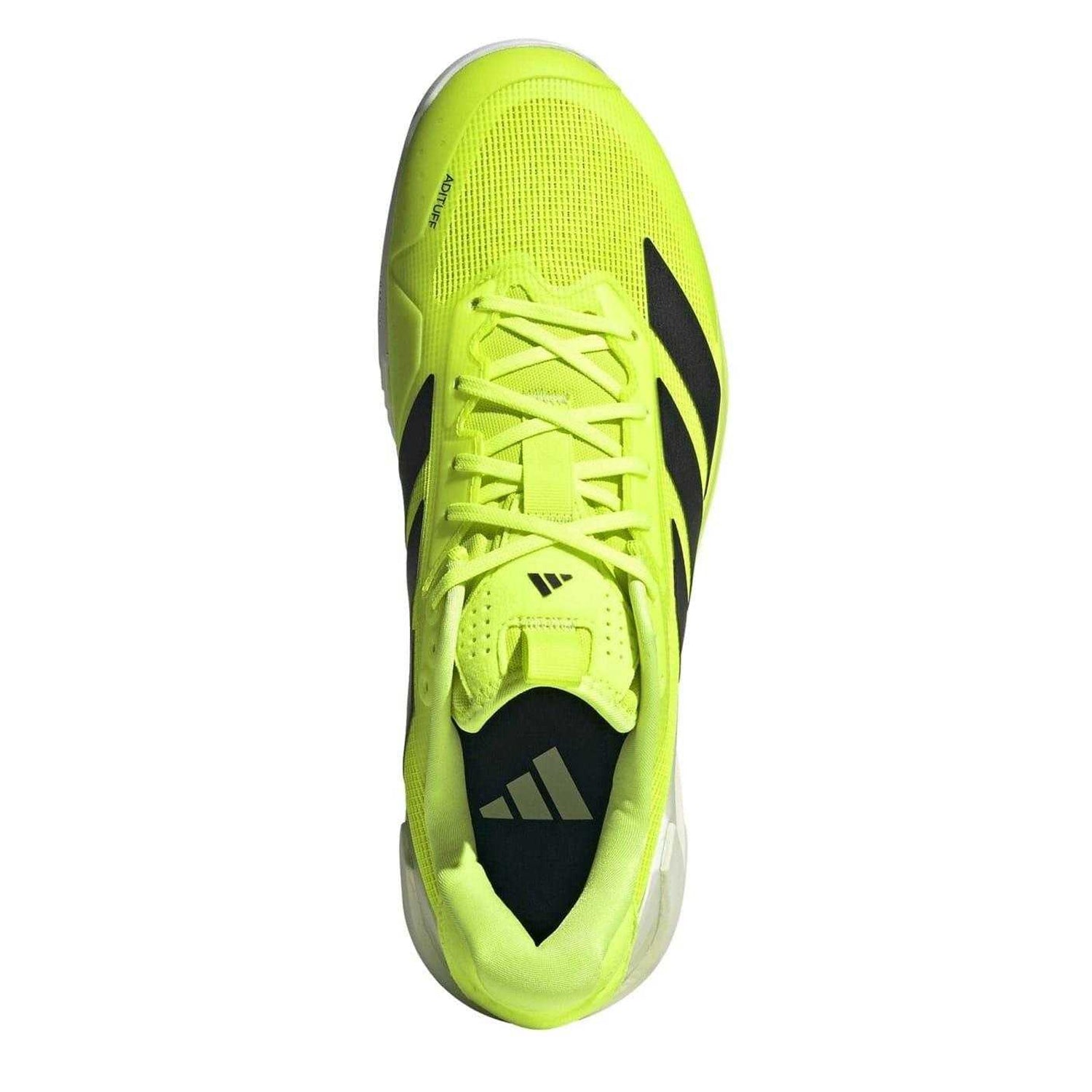 Lemon Yellow-Black-White - Pack Shot - Adidas Mens Adizero Ubersonic 5 Tennis Shoes