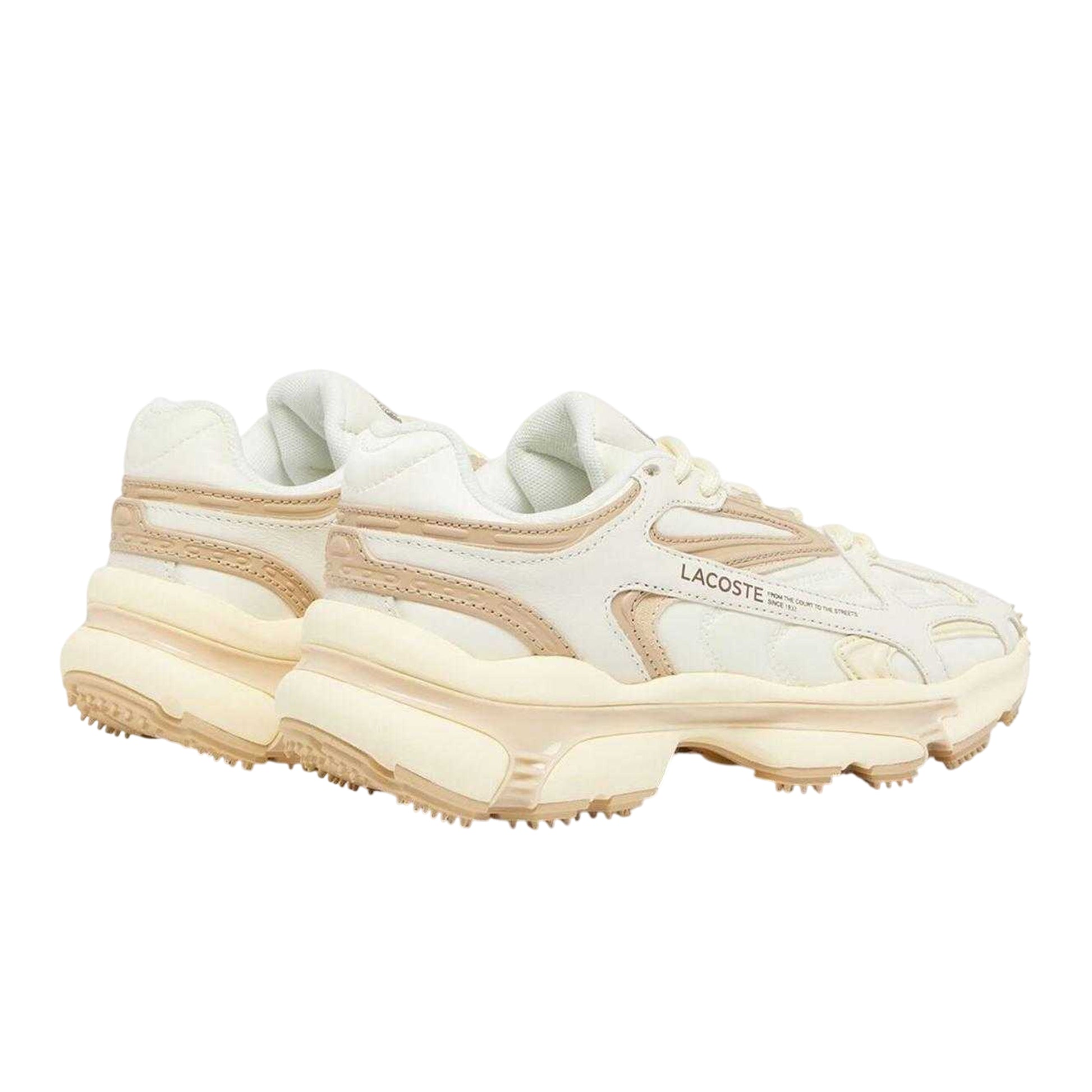 Off White - Back - Lacoste Womens-Ladies L003 2K24 Leather Trainers
