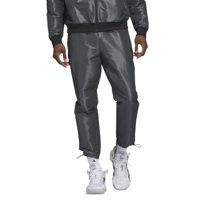 Grey - Side - Adidas Mens Harden Travel Tracksuit Bottoms