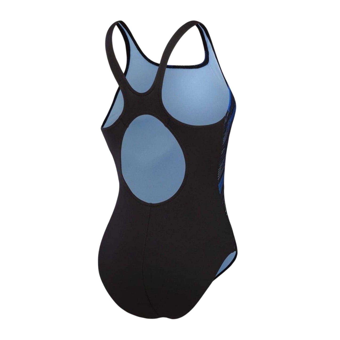 Black-Blue - Back - Speedo Womens-Ladies Hyperboom Placement One Piece Swimsuit