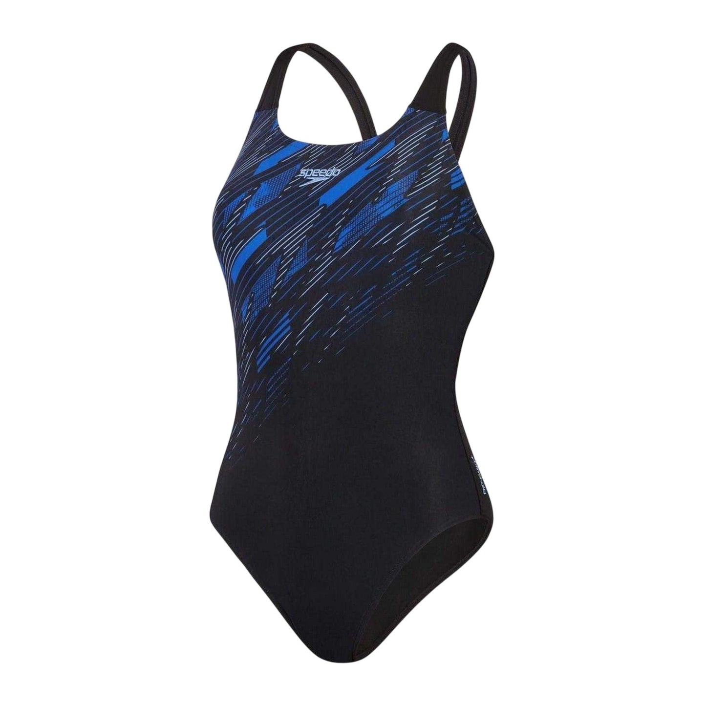 Black-Blue - Front - Speedo Womens-Ladies Hyperboom Placement One Piece Swimsuit