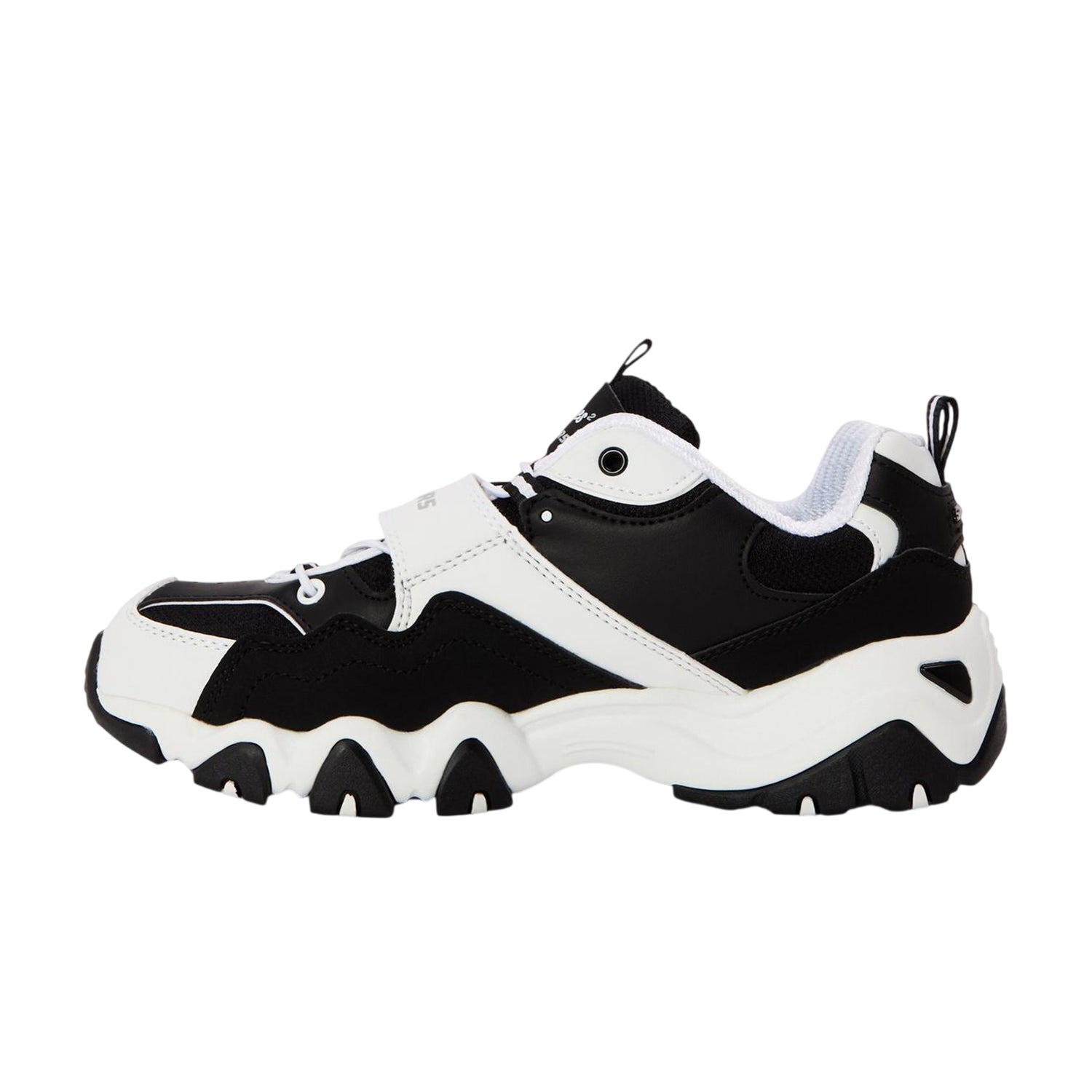 White-Black - Back - Skechers Childrens-Kids D Lites 2 Chunky Flat Trainers