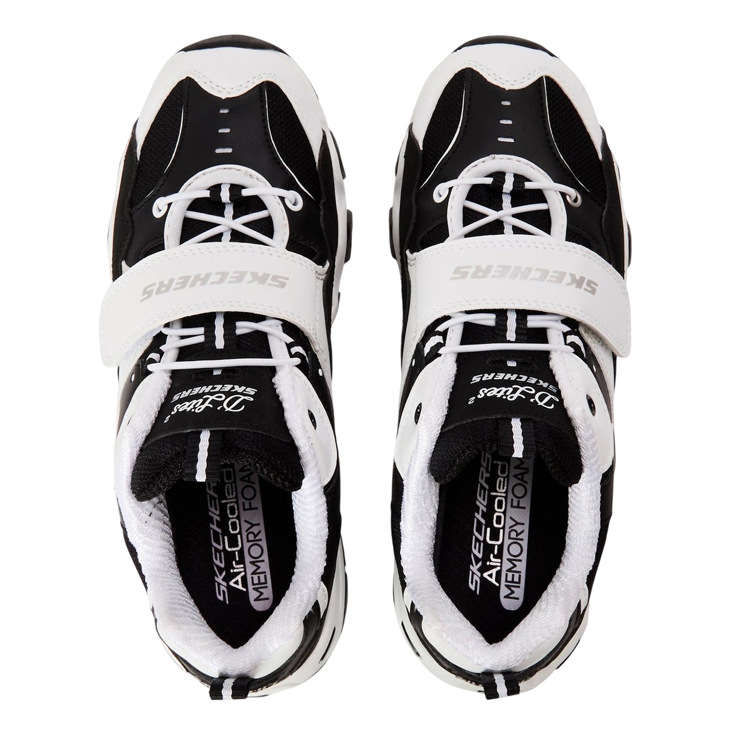 White-Black - Side - Skechers Childrens-Kids D Lites 2 Chunky Flat Trainers