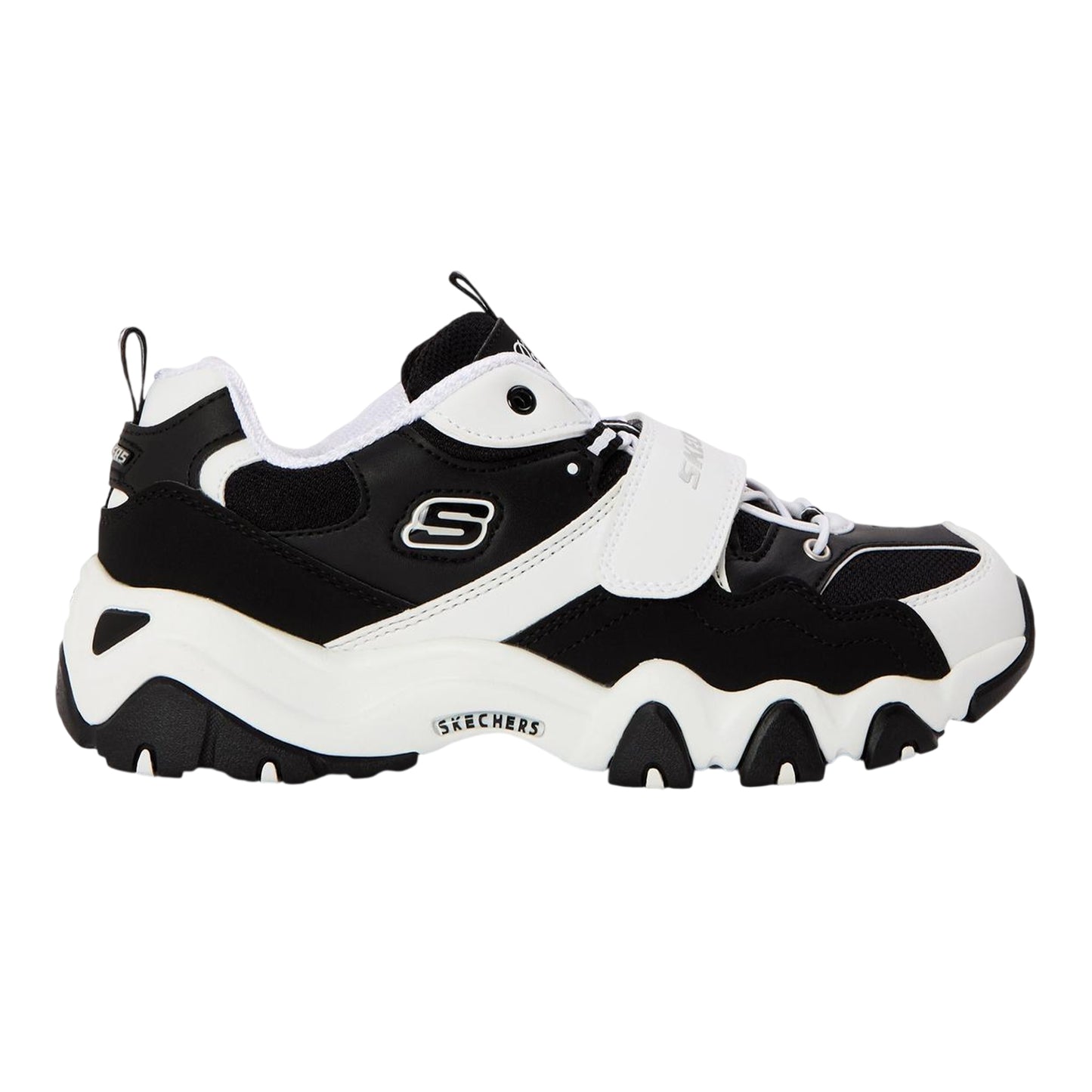 White-Black - Front - Skechers Childrens-Kids D Lites 2 Chunky Flat Trainers