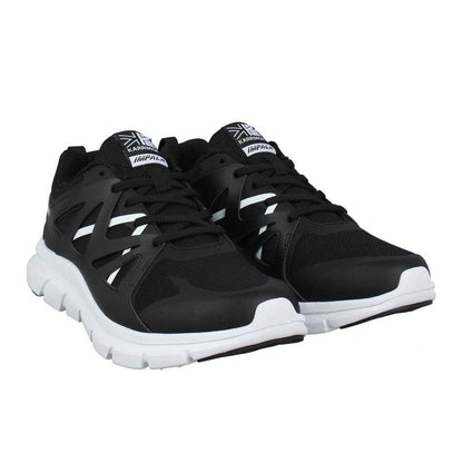 Black-White - Front - Karrimor Mens Impala Leather Flat Trainers