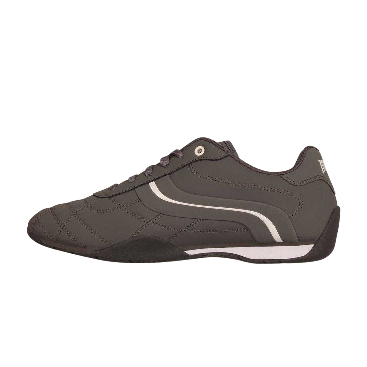 Grey-White - Side - Lonsdale Mens Camden Trainers