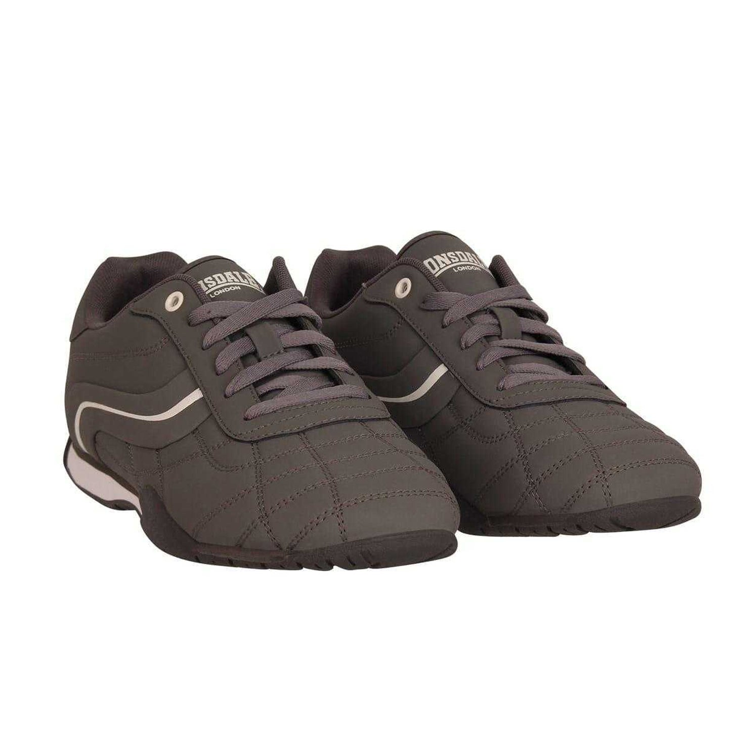 Grey-White - Front - Lonsdale Mens Camden Trainers