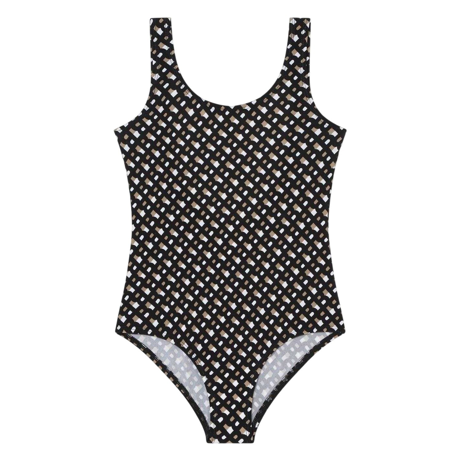 Black-Brown - Front - Boss Childrens-Kids Logo One Piece Swimsuit