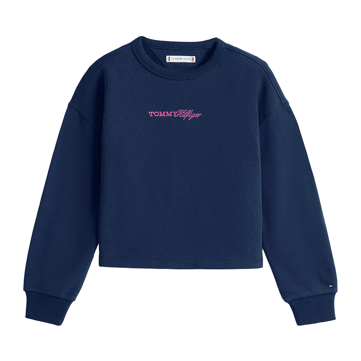 Night Navy - Front - Tommy Hilfiger Childrens-Kids Logo Crew Neck Sweatshirt