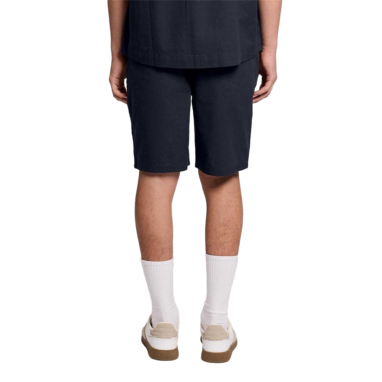 Dark Navy - Back - Lyle & Scott Childrens-Kids Linen Tailored Chino Shorts