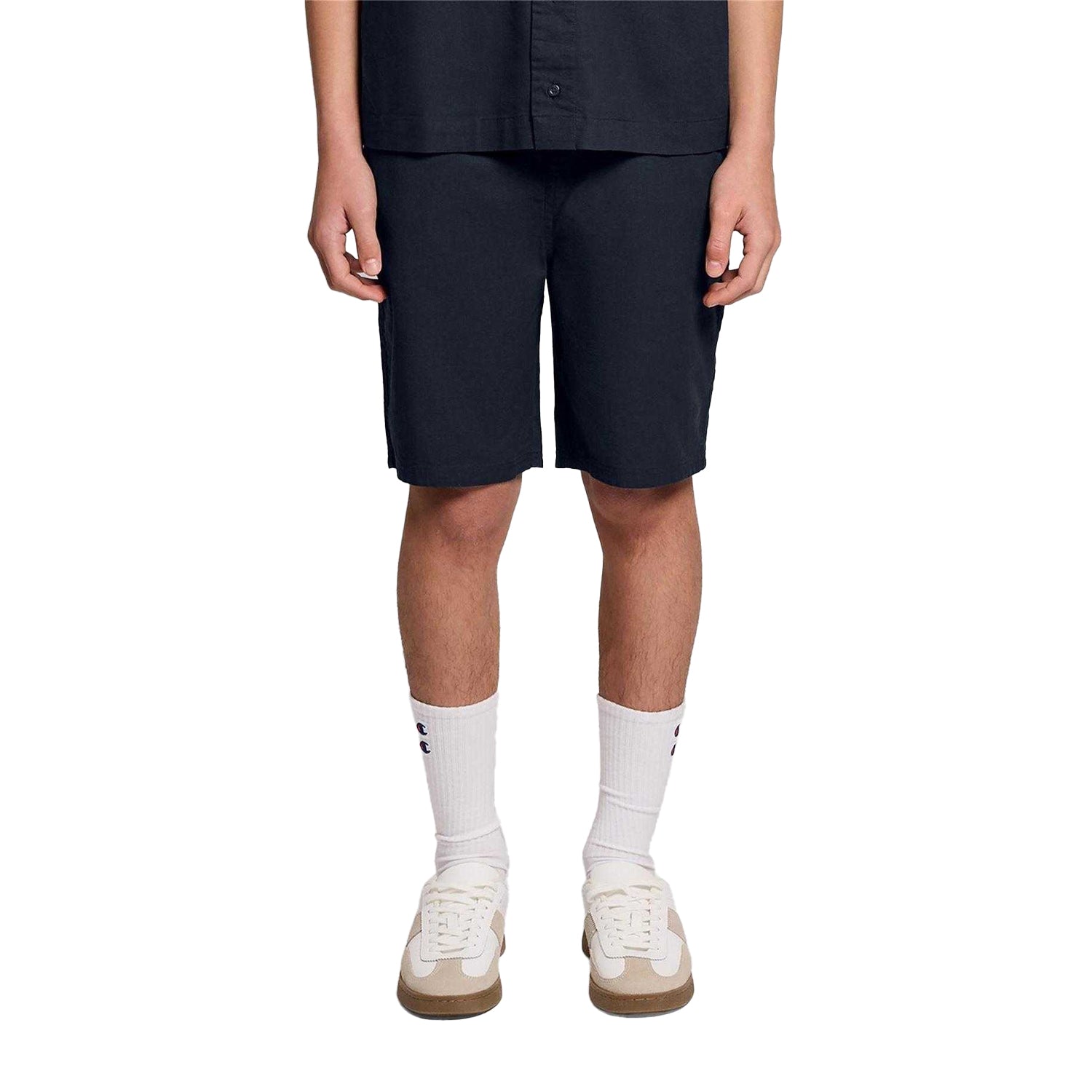 Dark Navy - Side - Lyle & Scott Childrens-Kids Linen Tailored Chino Shorts