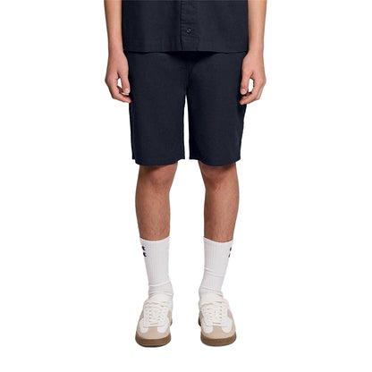 Dark Navy - Side - Lyle & Scott Childrens-Kids Linen Tailored Chino Shorts