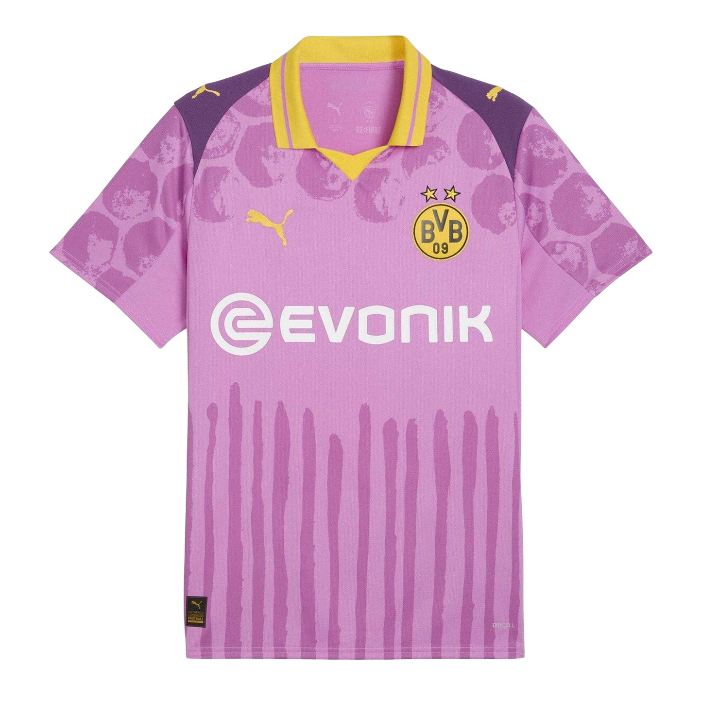 Mauve-Yellow - Front - Borussia Dortmund Unisex Adult 25-26 Third Jersey