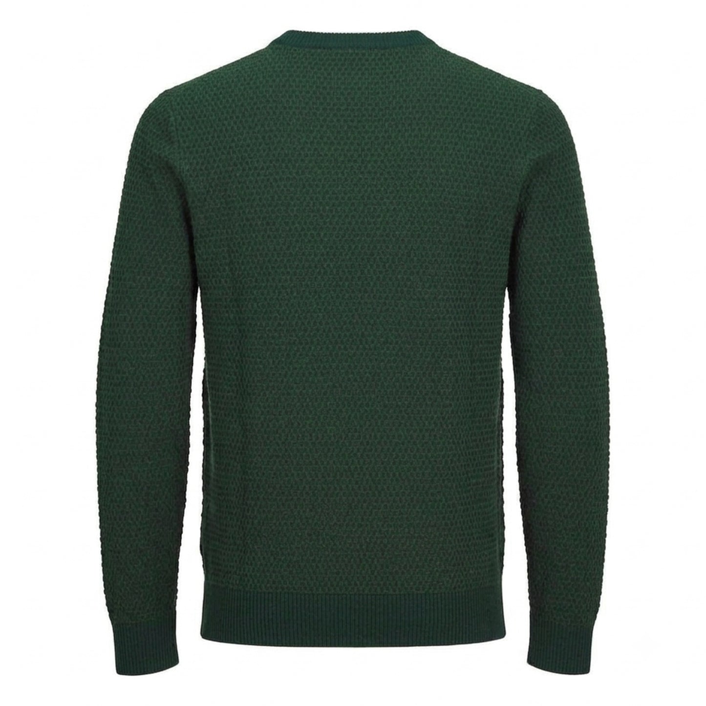 Mountain Green - Back - Jack And Jones Mens Textured Knit Regular Sweatshirt