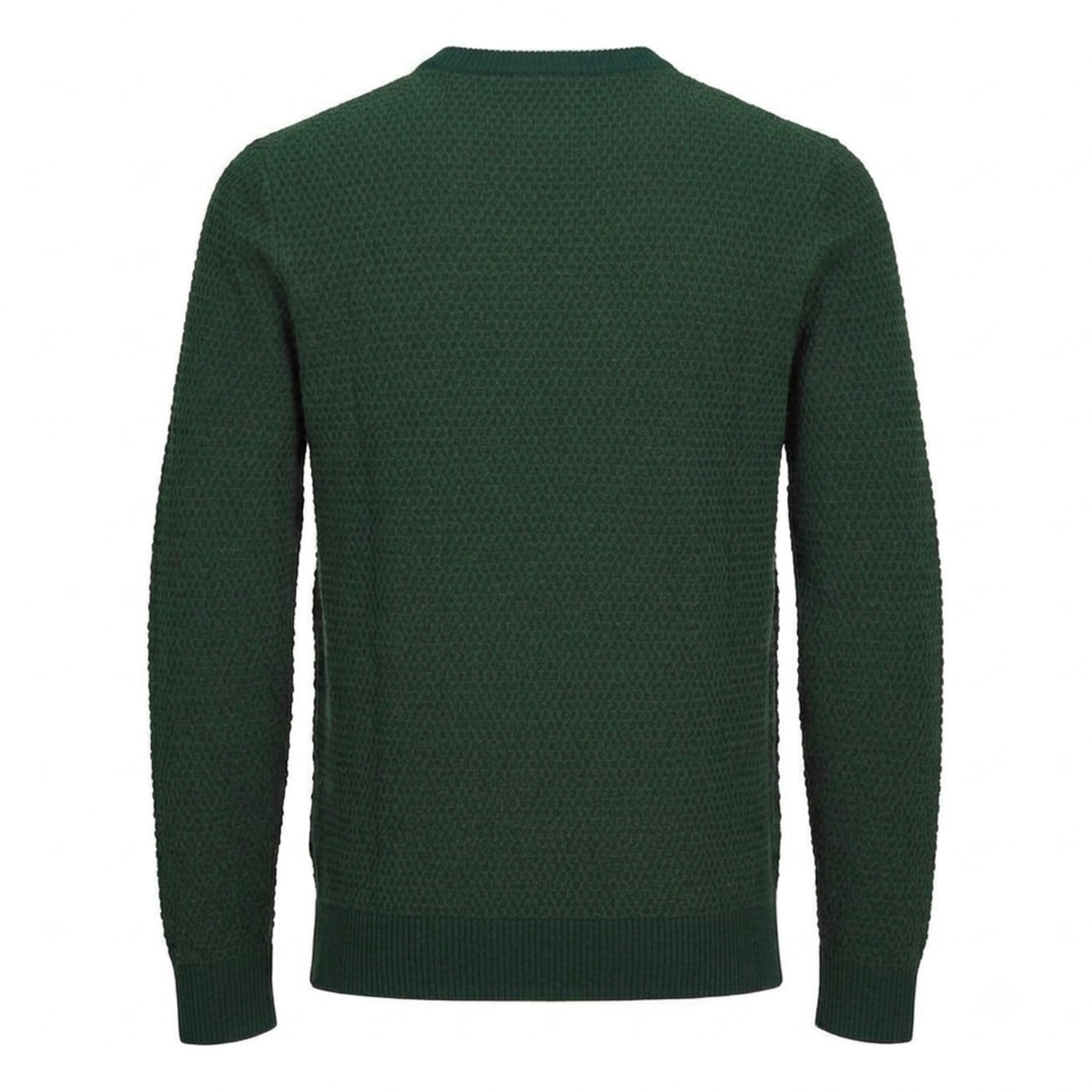 Mountain Green - Back - Jack And Jones Mens Textured Knit Regular Sweatshirt