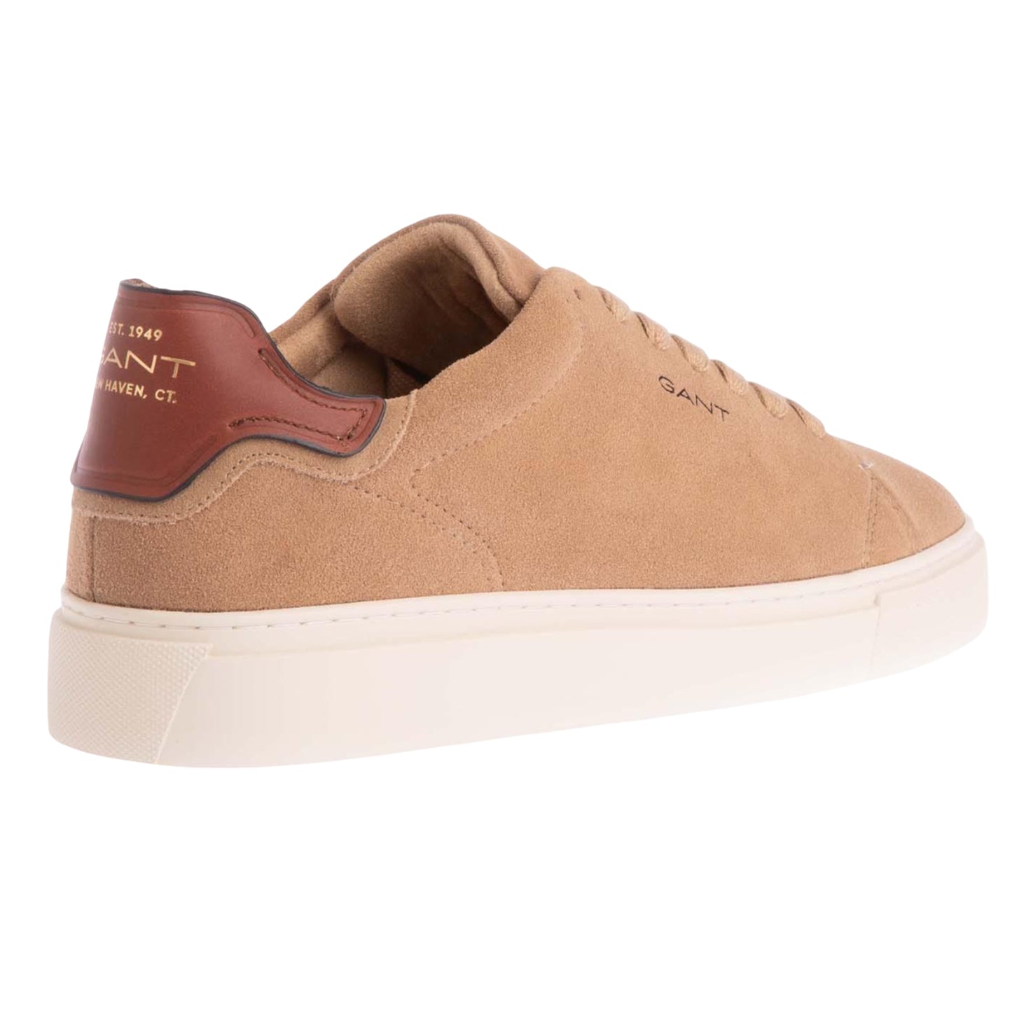 Beige - Back - Gant Mens Mc Julien Cow Suede Trainers
