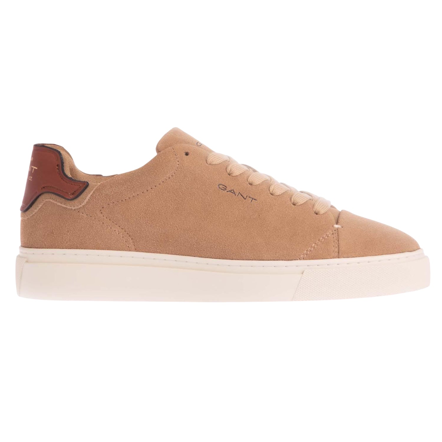 Beige - Side - Gant Mens Mc Julien Cow Suede Trainers