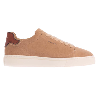 Beige - Side - Gant Mens Mc Julien Cow Suede Trainers