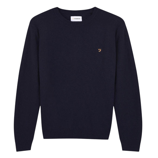 True Navy - Front - Farah Mens Logo Cotton Sweatshirt