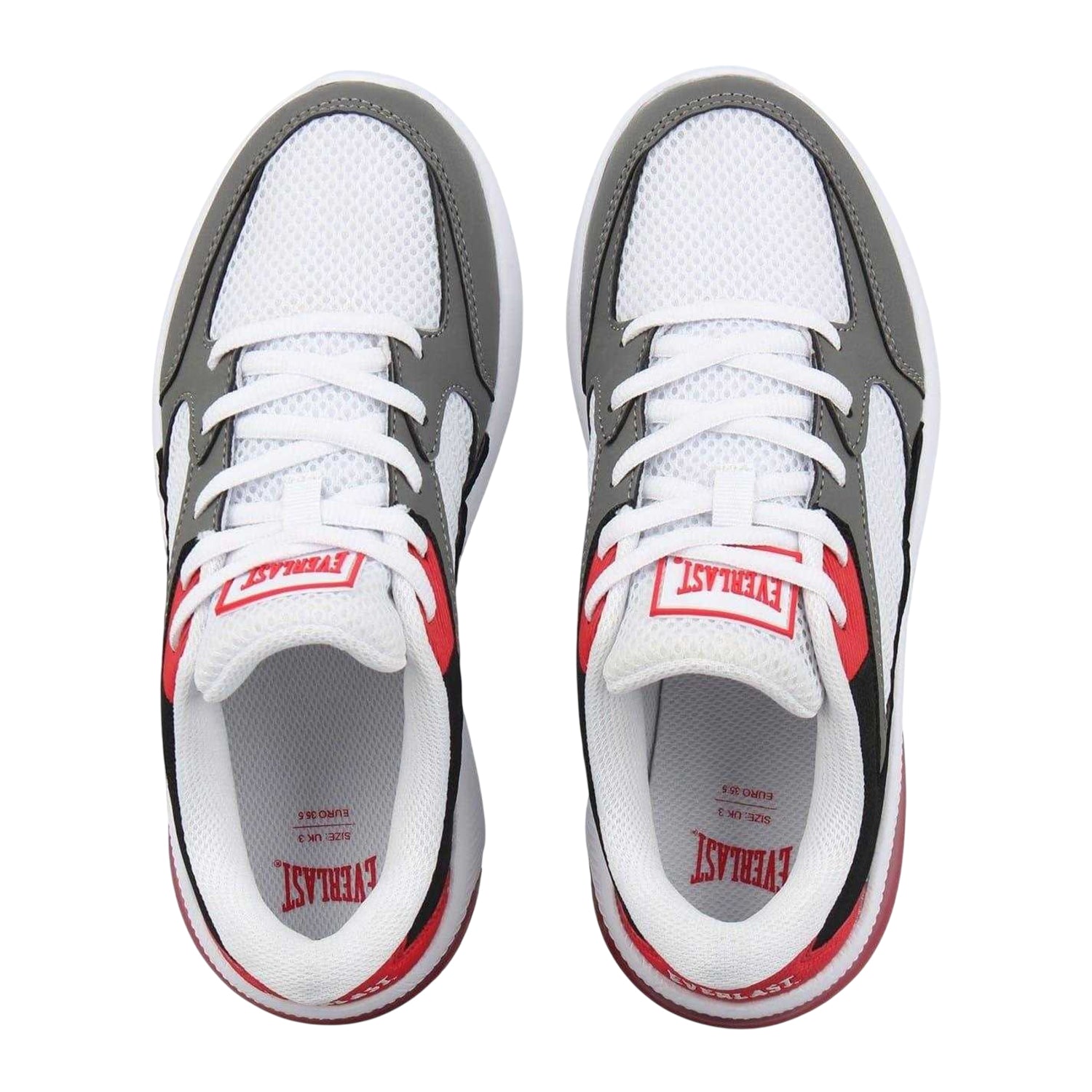 White-Black-Red - Side - Everlast Childrens-Kids Assist Trainers