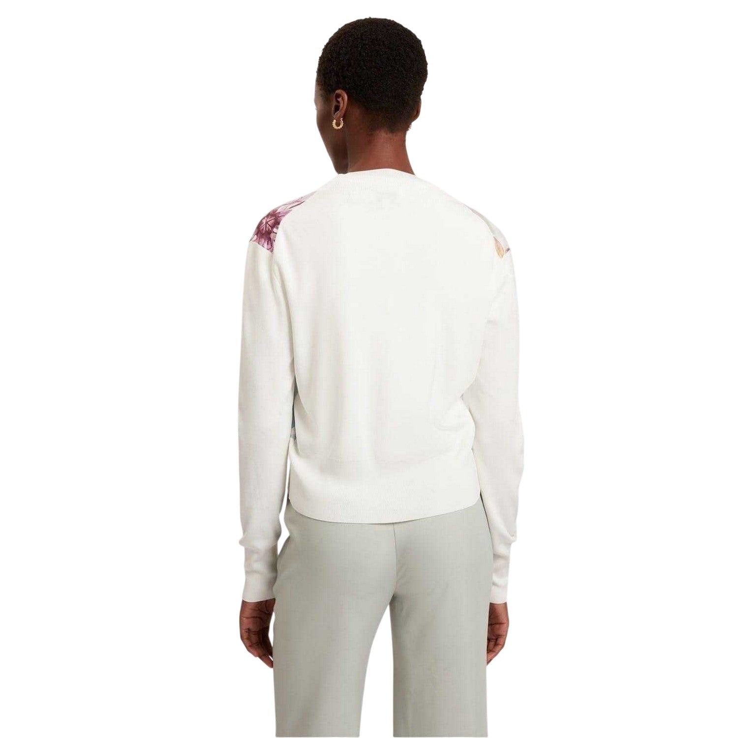 Ivory - Back - Ted Baker Womens-Ladies Floral Woven Cardigan