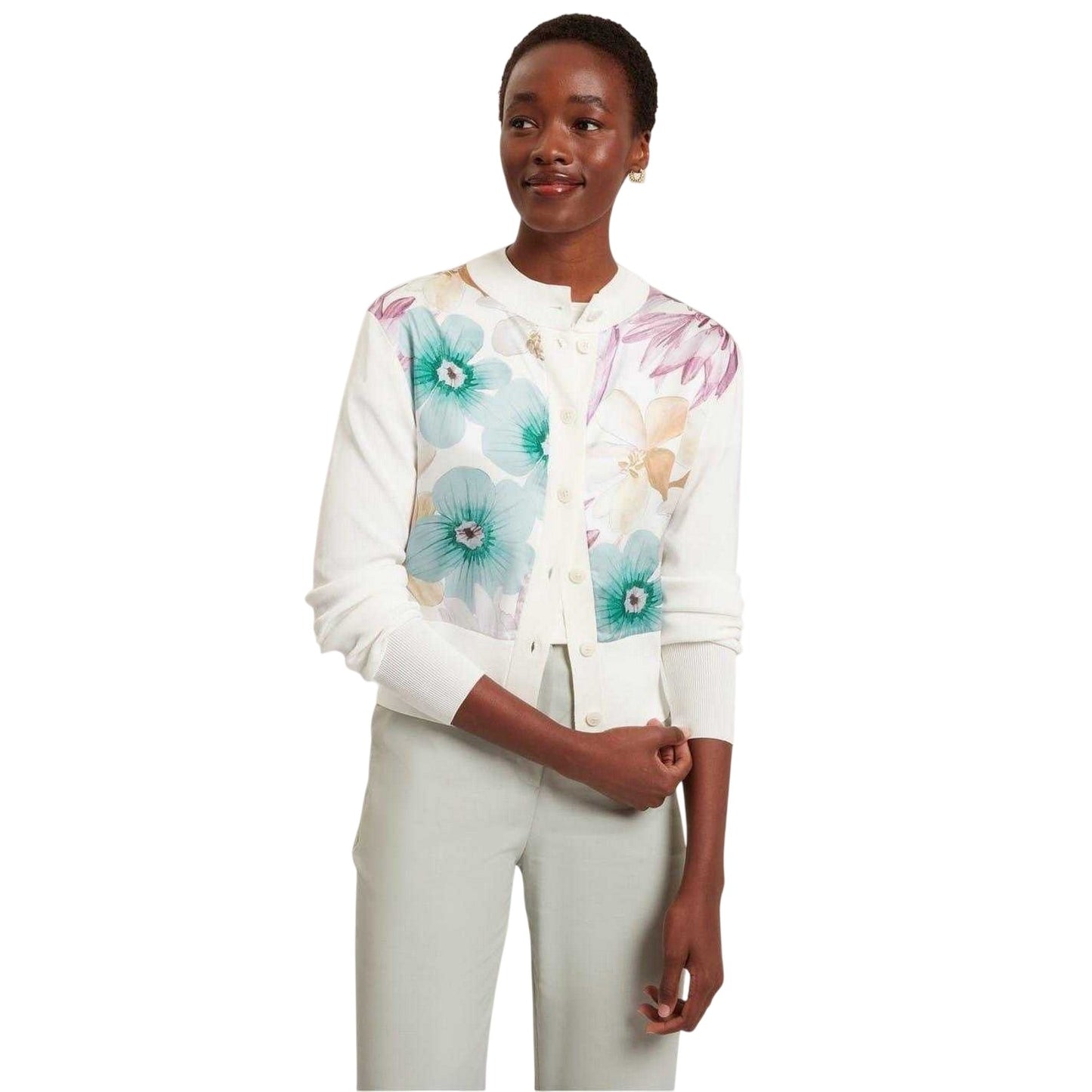 Ivory - Lifestyle - Ted Baker Womens-Ladies Floral Woven Cardigan