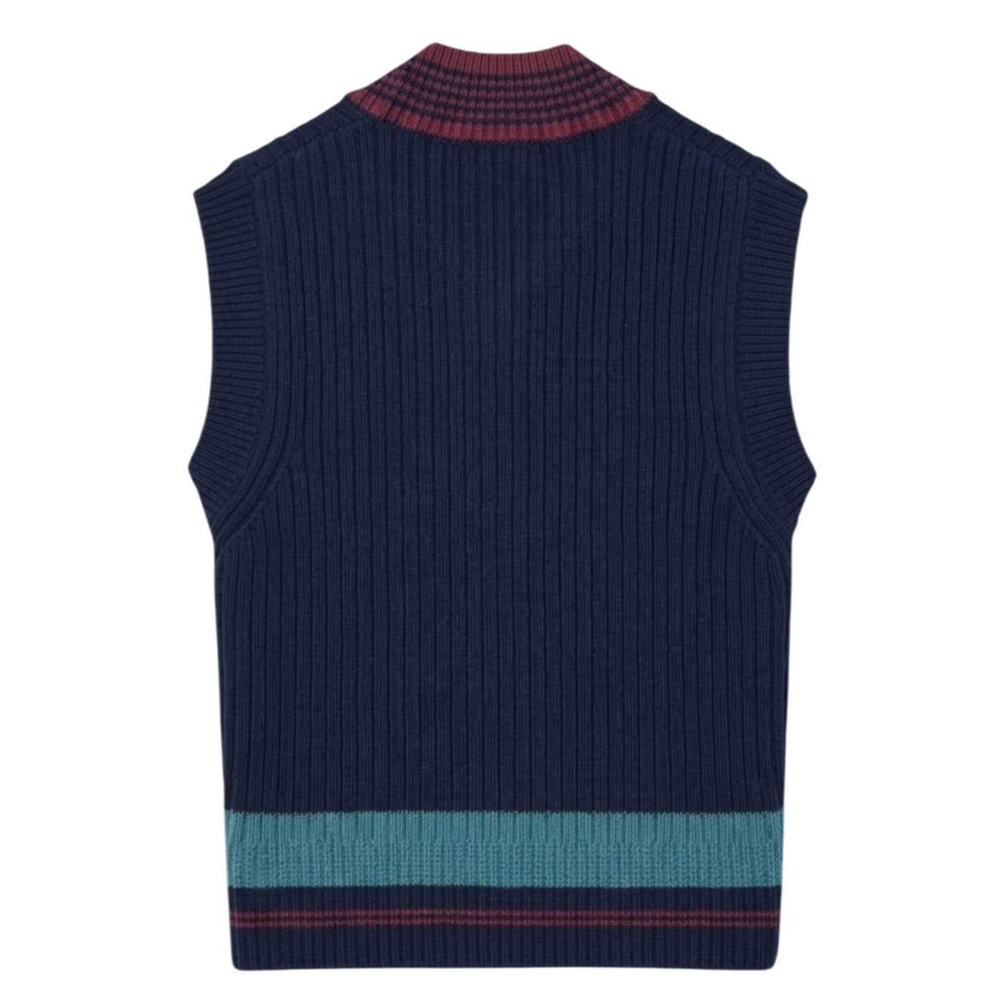 Navy - Back - Lacoste Unisex Adult Badge Knitted Regular Sweater Vest