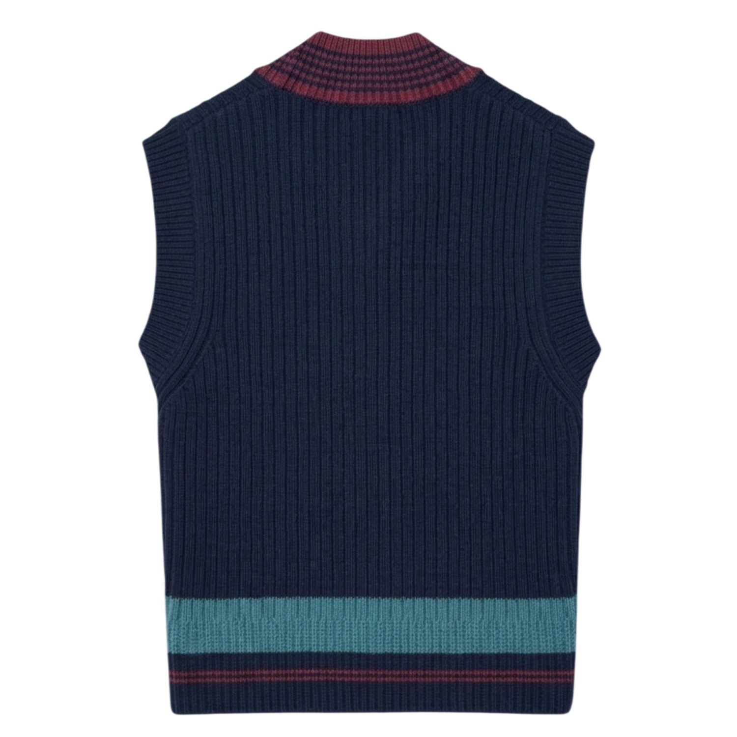 Navy - Back - Lacoste Unisex Adult Badge Knitted Regular Sweater Vest