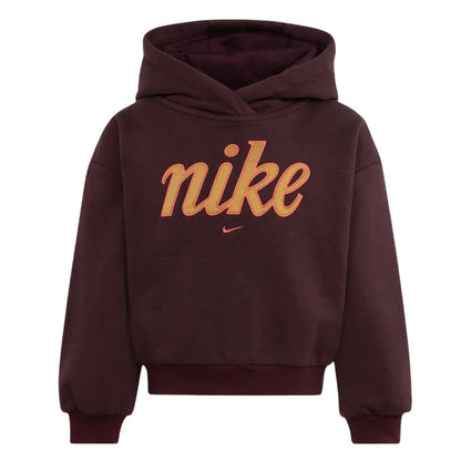 Burgundy - Front - Nike Childrens-Kids Logo Relaxed Fit Casual Hoodie
