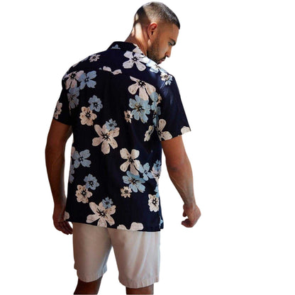 Black - Back - Threadbare Mens Floral All-Over Print Regular Short-Sleeved Shirt