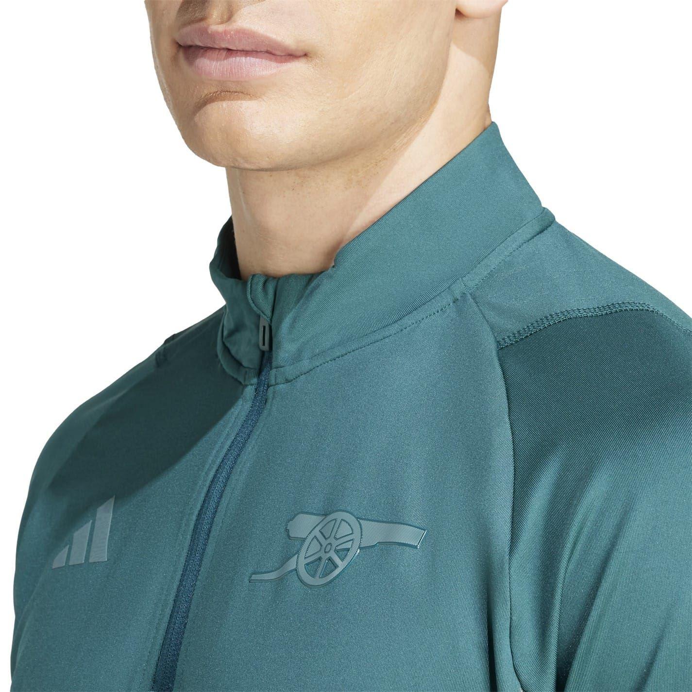 Green - Side - Adidas Mens Tiro 23 Arsenal FC Zip Neck Track Top
