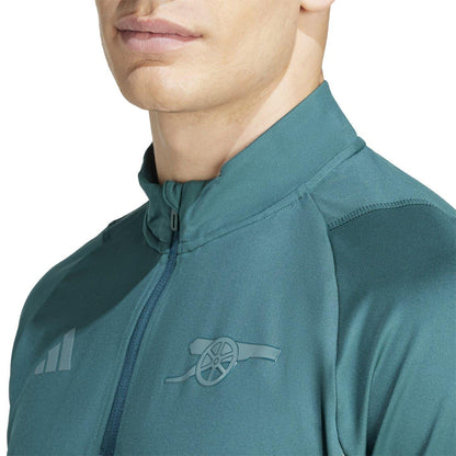 Green - Side - Adidas Mens Tiro 23 Arsenal FC Zip Neck Track Top