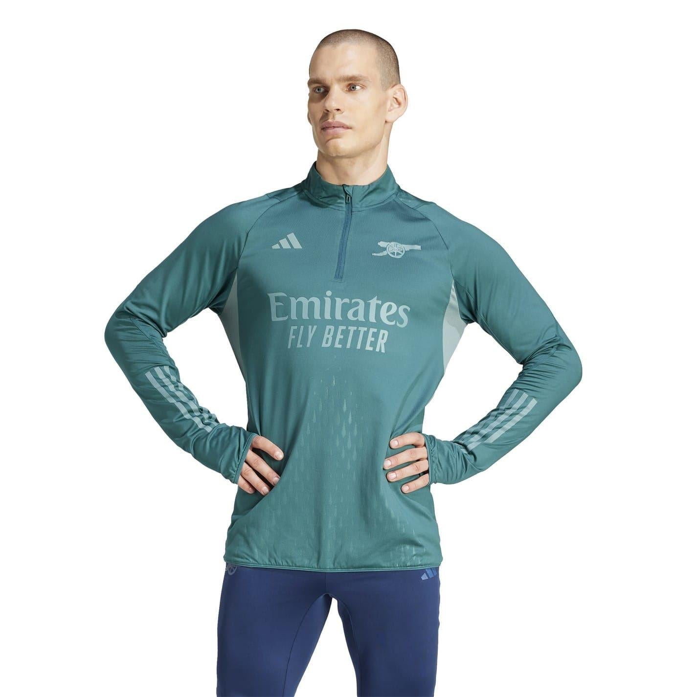 Green - Front - Adidas Mens Tiro 23 Arsenal FC Zip Neck Track Top
