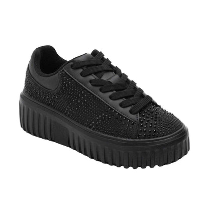 Black - Back - Where´s That From Womens-Ladies Diamante Diamante Trainers