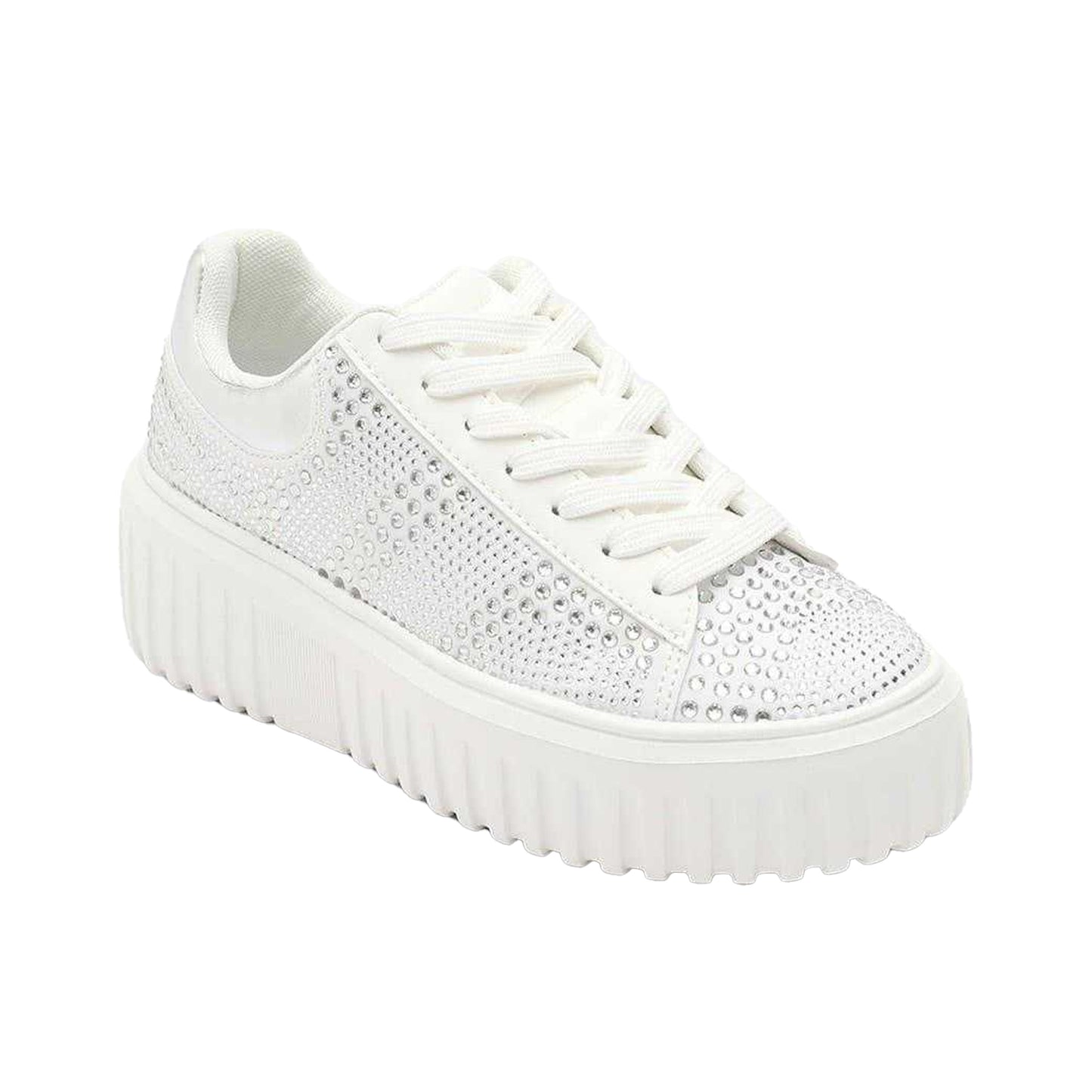White - Back - Where´s That From Womens-Ladies Diamante Diamante Trainers