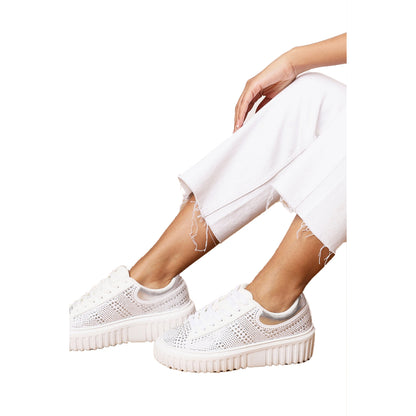 White - Lifestyle - Where´s That From Womens-Ladies Diamante Diamante Trainers