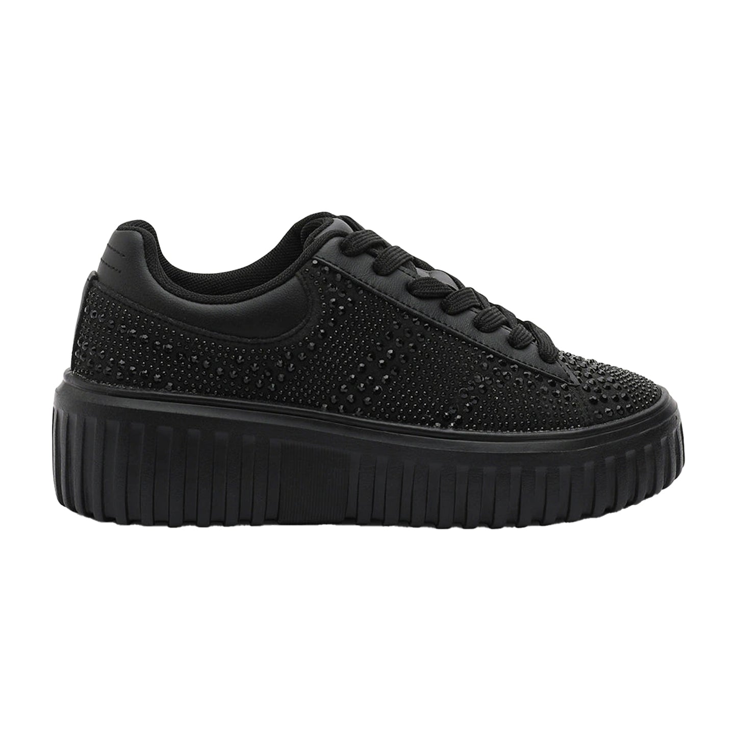 Black - Front - Where´s That From Womens-Ladies Diamante Diamante Trainers