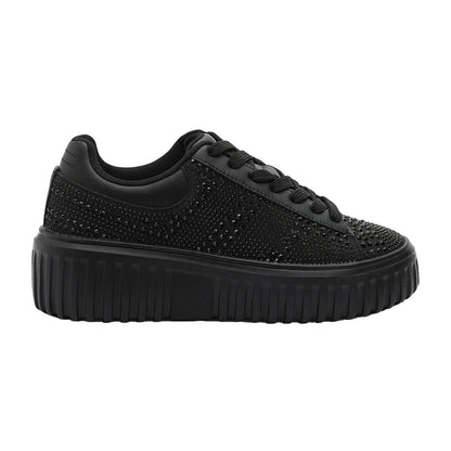Black - Front - Where´s That From Womens-Ladies Diamante Diamante Trainers