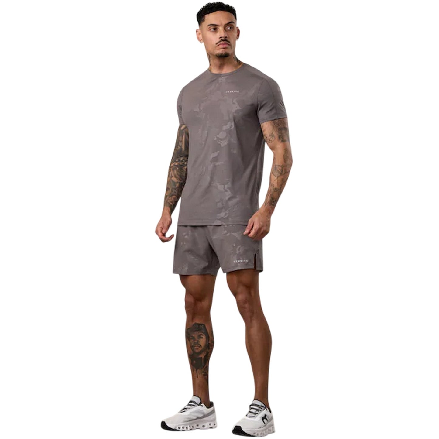 Gunmetal - Side - Gym King Mens Debossed T-Shirt