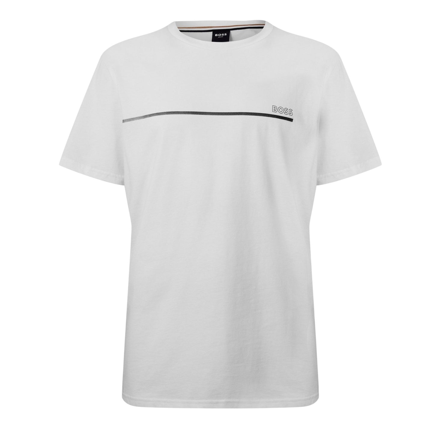 White - Front - Boss Mens Logo Regular T-Shirt