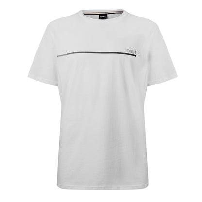 White - Front - Boss Mens Logo Regular T-Shirt