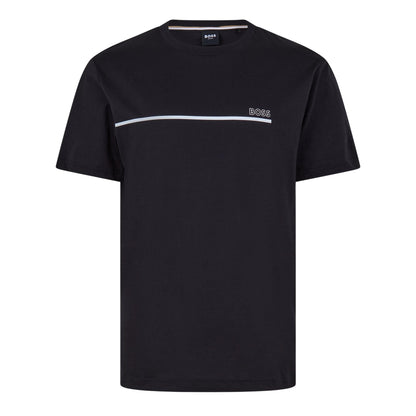Black - Front - Boss Mens Logo Regular T-Shirt