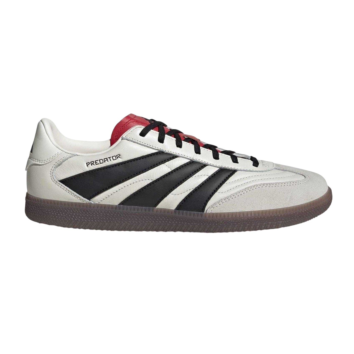 White-Black-Ruby - Front - Adidas Mens Predator Freestyle Stripe Detail Leather Futsal Trainers