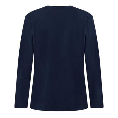 Blue Check - Back - Boss Mens Logo Long-Sleeved Holiday T-Shirt