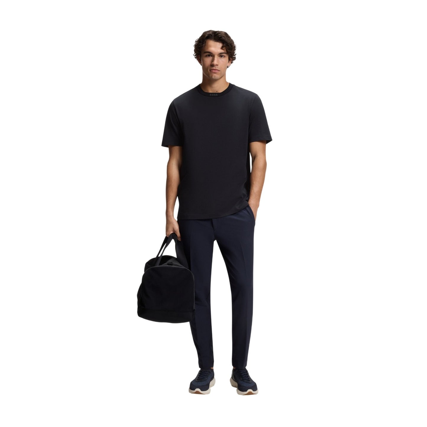 Black - Side - Boss Mens Crew Neck Regular T-Shirt