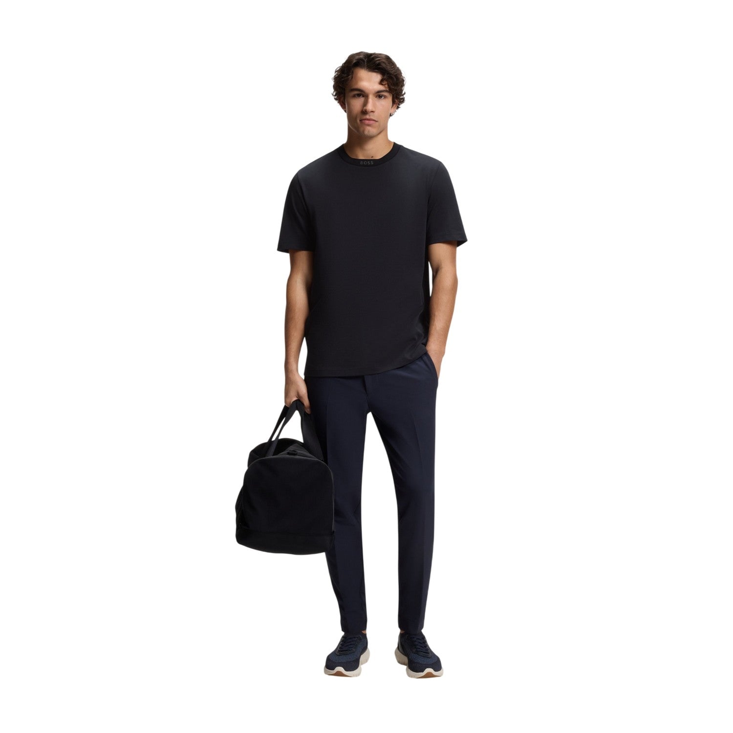 Black - Side - Boss Mens Crew Neck Regular T-Shirt