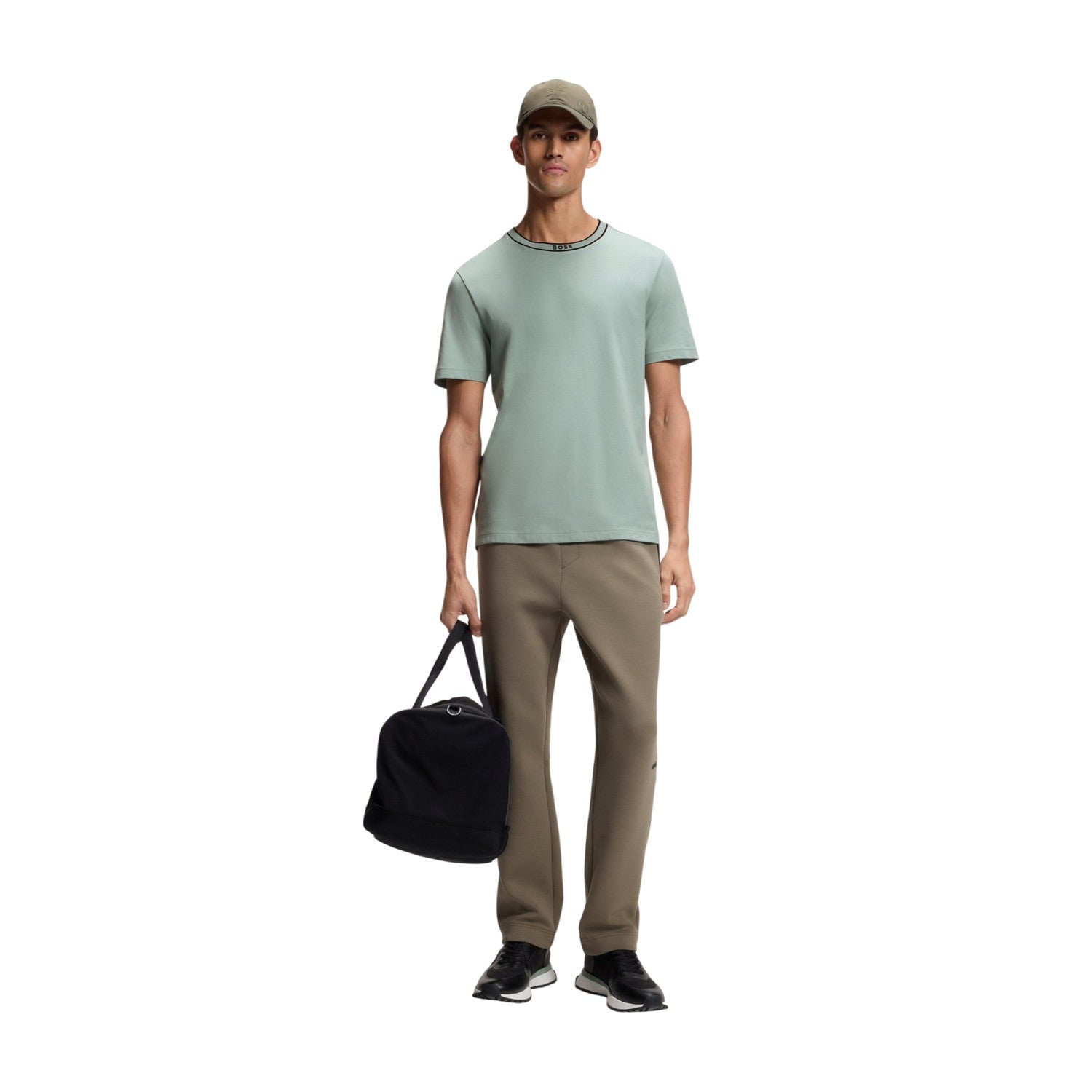Green - Side - Boss Mens Crew Neck Regular T-Shirt