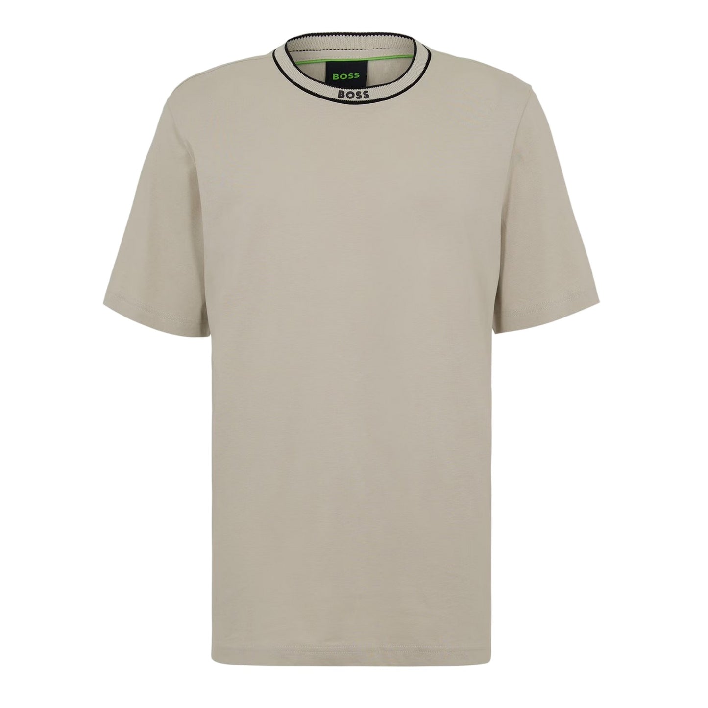 Light Beige - Front - Boss Mens Crew Neck Regular T-Shirt