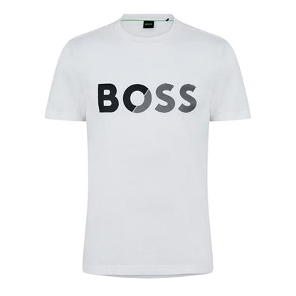 White - Front - Boss Mens Big Logo Regular T-Shirt